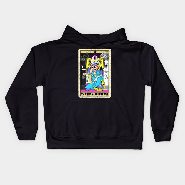 The High Priestess old timey cartoon II Tarot Card Papesse Kids Hoodie by Juandamurai